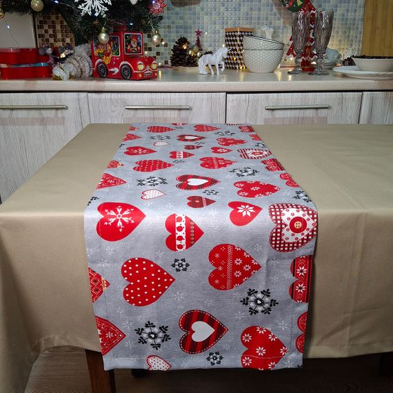 Ранер SoundSleep Winter Love новорічний водостійкий 35х100 см сірий (2800004658546) | Зображення 4