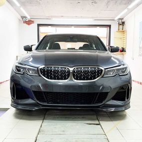 Накладка на передній бампер Lip V3 (для M-Sport 2018-2022, Карбон) для BMW 3 серія G20/21 2018- рр