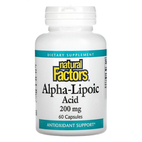 Альфа-ліпоєва кислота Natural Factors Alpha-Lipoic Acid, 200 mg, 60 Capsules
