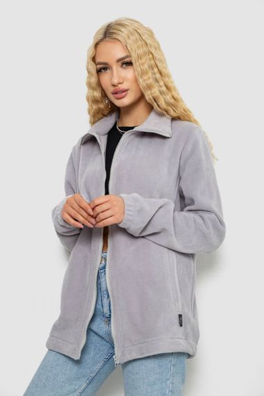 Кофта жіноча флісова на блискавці, колір світло-сірий, 102R5278 | Зображення 2