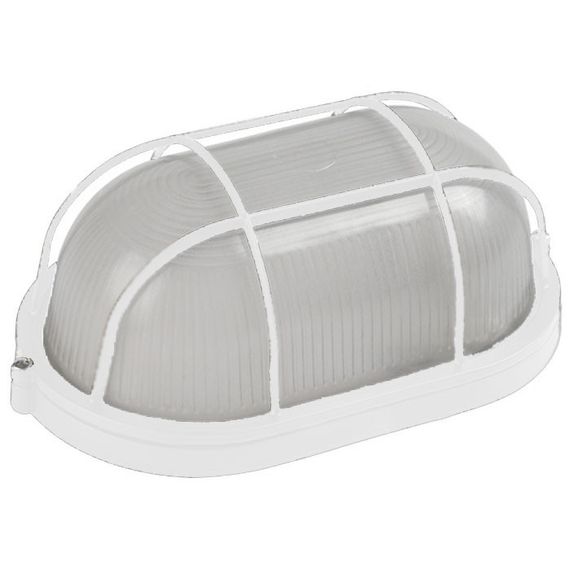 Светильник НПП1202 100W E27 IP65 овал белый с решеткой Ny95000577