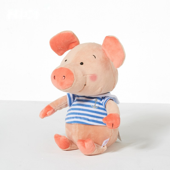 М'яка іграшка "Свинка Шмепа" бежевий плюш, 30 cm