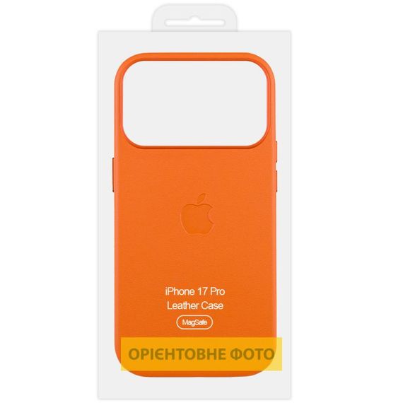 Чохол шкіряний Leather Case (AA) with Magnetic Fit and Animation для Apple iPhone 17 Air (6.5") Orange | Зображення 1