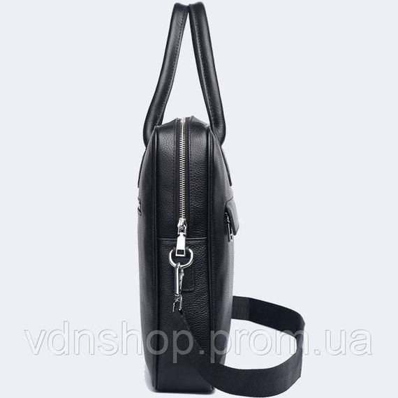 Кожаная мужская сумка для ноутбука 40х30х8, офисный деловой портфель Tiding Bag M364A черный | Зображення 8