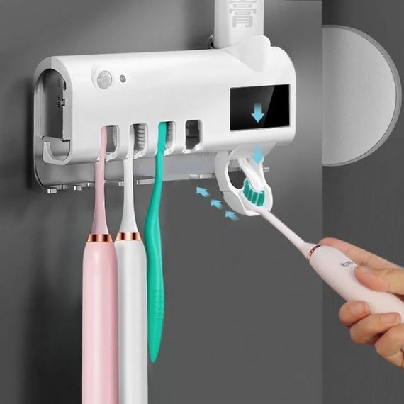 Держатель-диспенсер для зубной пасты и щеток Toothbrush sterilizer автоматический | Зображення 4