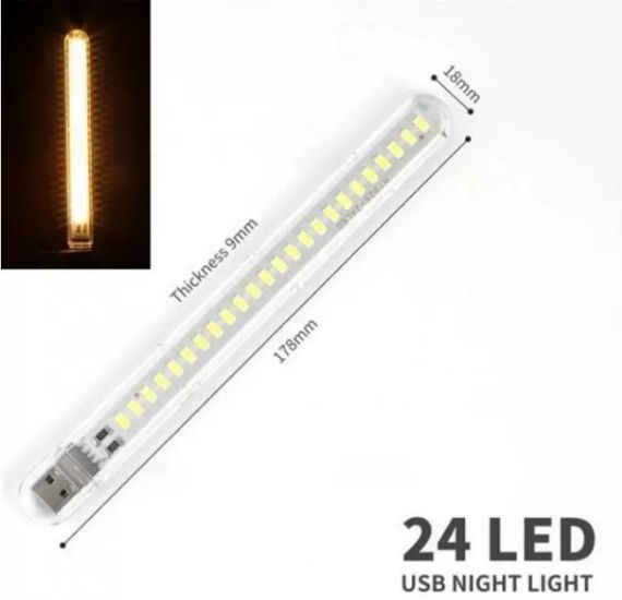 Мини фонарик на 24 светодиодов, USB лампа, LED светильник | Зображення 1