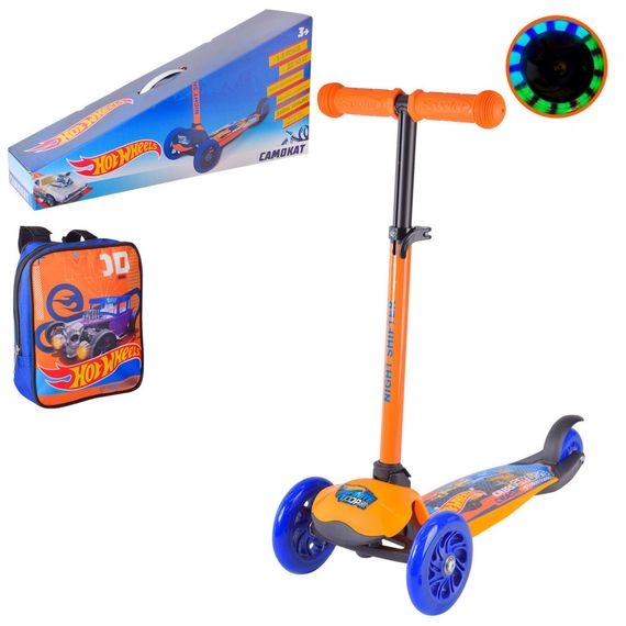 Детский самокат "Hot Wheels" Bambi LS2212 с рюкзачком 17х20 см | Зображення 1