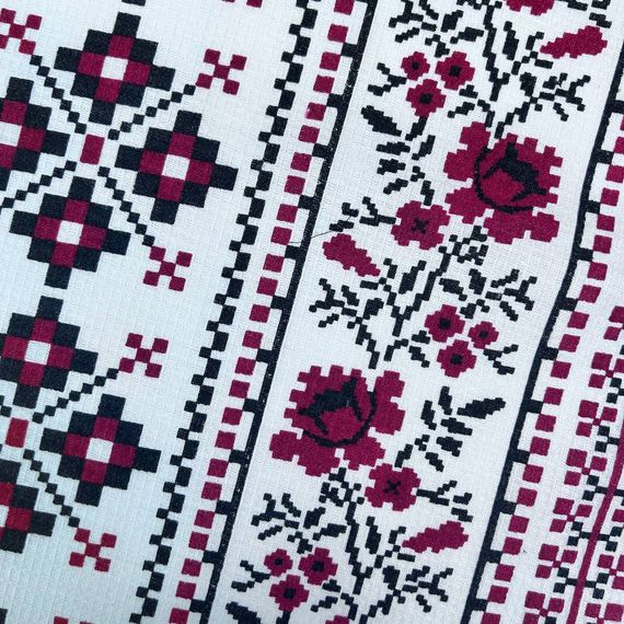 Кухонний рушник Emily Традиції вафельний 46х60 см червоний (94280418) | Зображення 3