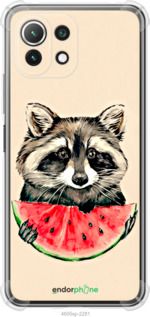 Чохол на Xiaomi Mi 11 Lite Єнотик з кавуном "4605sp-2281-2448"
