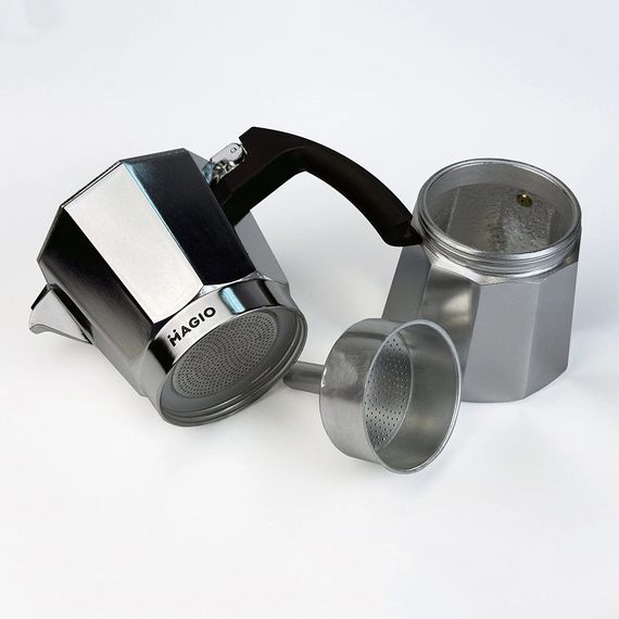 Гейзерная кофеварка Magio MG-1001 150 мл, гейзерная турка для кофе, гейзерная кофеварка из нержавейки | Зображення 3