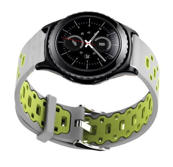Спортивний ремінець Primo Perfor Classic для годинника Samsung Gear S2 Classic SM-R372 / R735 - Grey&Green | Зображення 1