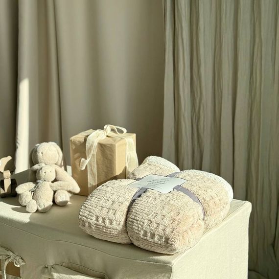 Плед на эко-овчине Dushka Home 21607 150х200 см бежевый
