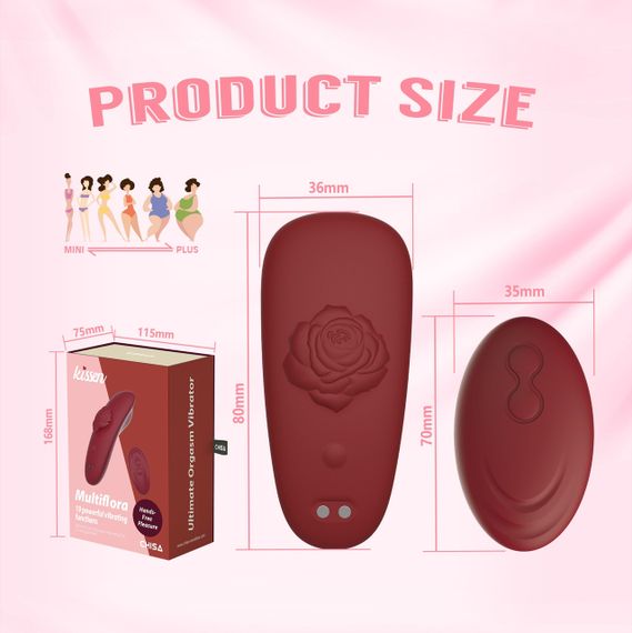 Вибрационный стимулятор в трусики Chisa Kissen Multiflora с пультом, красный Sex Aura | Зображення 9