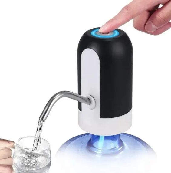 Електрична помпа для бутильованої води Automatic water dispenser з підсвічуванням на сулію 19 л Чорний | Зображення 1