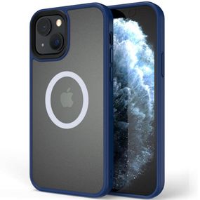 TPU+PC чехол Metal Buttons with MagSafe для Apple iPhone 13 (6.1") Синий / Navy Blue