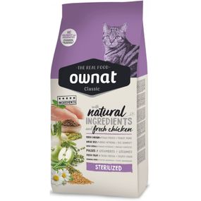 Корм Ownat Classic Cat Adult Sterilized сухой полнорационный со свежим мясом курицы для взрослых стерилизованных кошек 1,5 кг