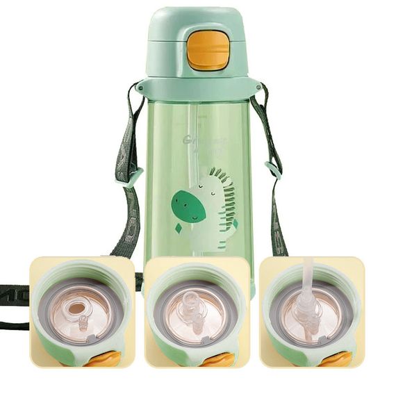 Пляшка для води CASNO 690 мл KXN-1219 Зелена (Зебра) з соломинкою TRITAN | Зображення 5