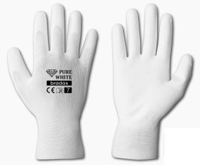 Перчатки защитные Bradas PURE WHITE полиуретан размер 11 RWPWH11