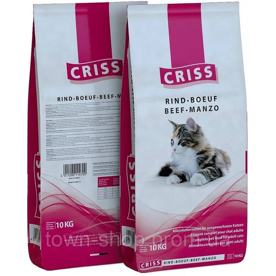 Корм для кошек, Говядина, CRISS (10 кг)