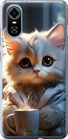 Чохол на ZTE Blade A31 Plus Білий кіт "5646u-2637-2448"