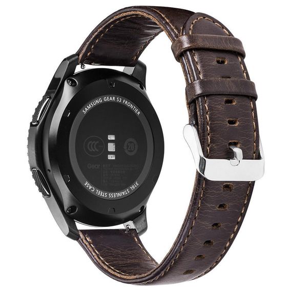 Шкіряний ремінець для годинника Huawei Watch GT 2 / GT Active 46mm - Dark Brown | Зображення 1