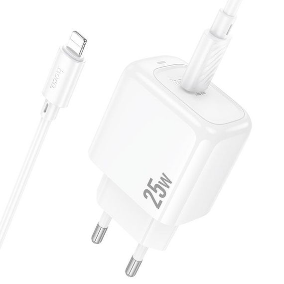 Набір СЗУ HOCO CS53A+кабель Туре-С/Lighting, 1xUSB-C, PD25W, White | Зображення 5