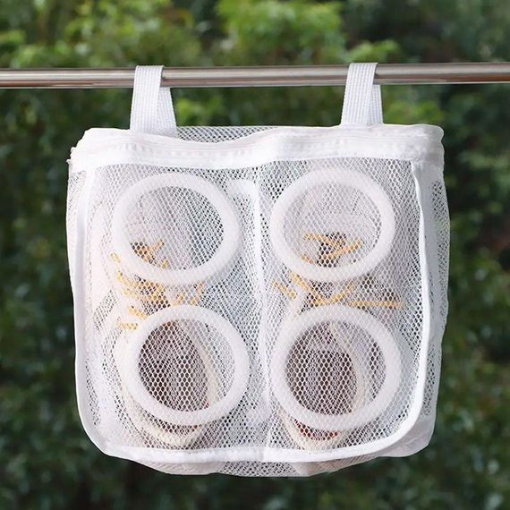 Сітчастий мішок з ручкою для прання взуття (28 х 25 х 8 см) / Сумка для пральної машини / Чохол для делікатного прання