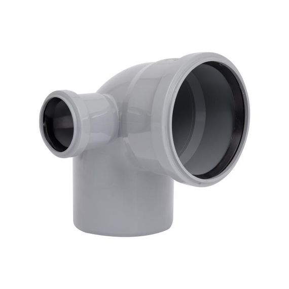 Колено канализационное с отводом TA Sewage 50х110х110, 90° (в лево)