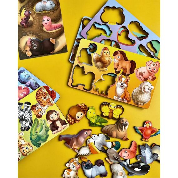 Настільна розвиваюча гра "Лото: у світі тварин" Ubumblebees (ПСФ046) PSF046, 48 фігурних фішок | Зображення 3