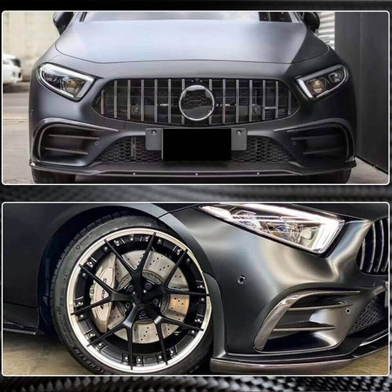 Накладки на передній бампер (для AMG-Line 2018-2020, Карбон) для Mercedes CLS C257 2018- рр | Зображення 3