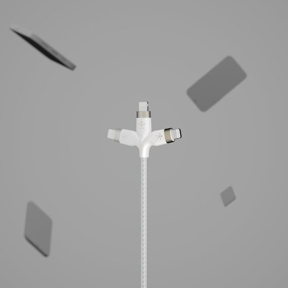 Дата кабель USB 2.0 AM to Lightning 1.0m white Belkin (CAA010BT1MWH) | Зображення 8