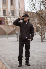 Комплект чоловічий: куртка Active TNF чорна + штани TNF чорні. Барсетка TNF у подарунок! (1654707152)