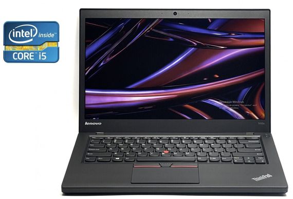 Ультрабук Lenovo Thinkpad T450s / 14" (1920x1080) IPS Touch / Intel Core i5-5300U (2 (4) ядра по 2.3 - 2.9 GHz) / 12 GB DDR3 / 480 GB SSD / Intel HD Graphics 5500 / WebCam / 2x АКБ б/в
