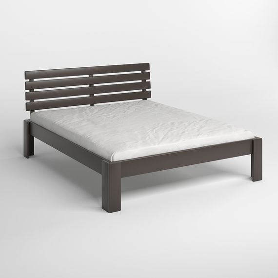 Двоспальне дерев&#039;яне ліжко Mebigrand Техас Графітовий (RAL9011) 180х190 см (MBG-7005) | Зображення 1
