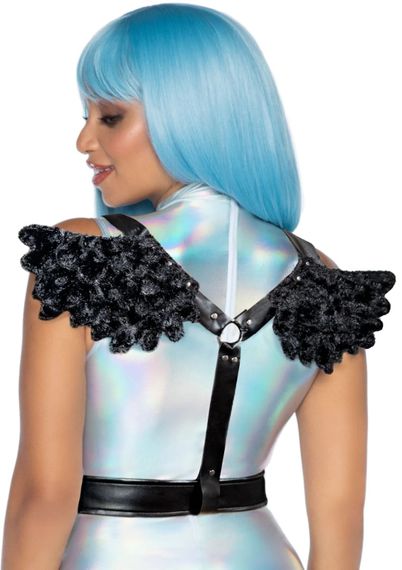 Портупея з крилами Leg Avenue Furry angel wing body harness O/S