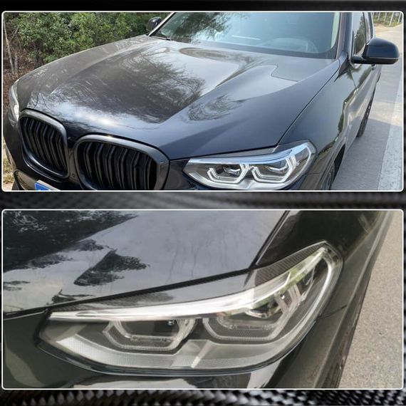 Реснички на фары (2018-2021, Карбон) для BMW X3 G01 2018- гг | Зображення 3