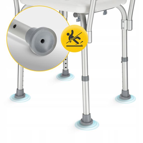 Крісло 4FIZJO для ванної та душу, регульоване, зі спинкою та підлокітниками White/Grey (P-5905973403405) | Зображення 7