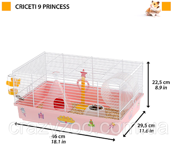 Клітка для хом'яків Ferplast Criceti 9 Princess рожева 46х29.5х23 см 57009062 | Зображення 2