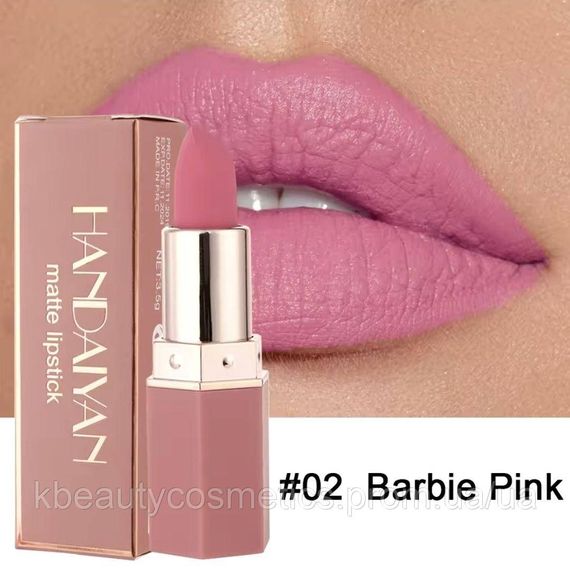 Нюдова матова помада HANDAIYAN Matte Lipstic №02 Barbie Pink
