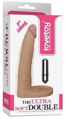 Насадка для подвійного проникнення - The Ultra Soft Double Vibrating 7" Sex Aura | Зображення 6
