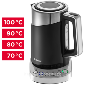 Электрический чайник скоростного кипячения с регулировкой температуры Cool Touch 1,7л Concept RK3171 BLACK