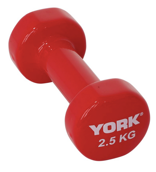 Гантели для фитнеса виниловые круглые York Fitness 2х2,5кг красный | Зображення 1