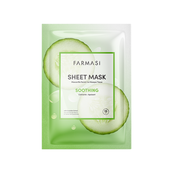 Успокаивающая тканевая маска для лица с огурцом Farmasi | Зображення 4