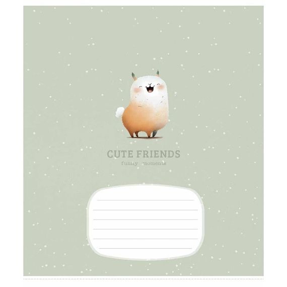 Тетрадь ученическая "Cute friends" 012-3292K-2 в клетку, 12 листов