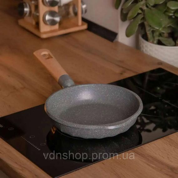 Алюминиевая сковорода 1 л с мраморным антипригарным покрытием Ø 20 см, толстое дно MGC серый HP-4-416G | Зображення 1