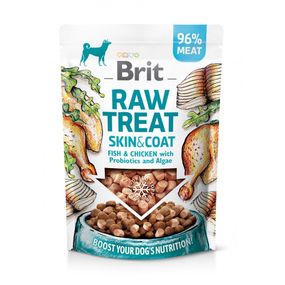 Ласощі для собак Brit Raw Treat freeze-dried Skin and Coat з рибою та куркою 40 гр