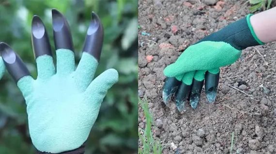 Садовые перчатки Garden genie gloves с 4 наконечниками для рытья земли | Зображення 4