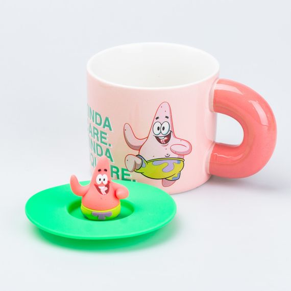 Чашка керамічна з кришкою "Патрік Стар" 400 мл Patrick Star | Зображення 1