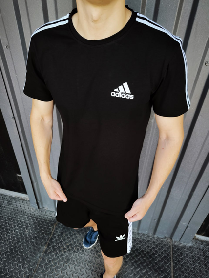 Літній чоловічий комплект Adidas футболка + шорти | Зображення 1