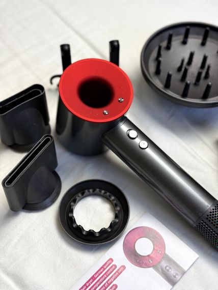 Фен Super Hair Dryer червоний з іонізацією та турборежимом 5 насадок | Зображення 5